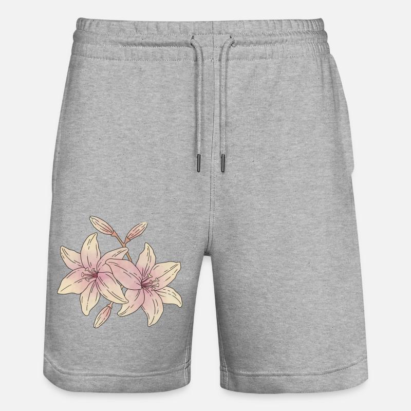Fleurs de lys - Short de jogging bio TRAINER Stanley/Stella unisexe - gris chiné