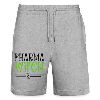 Pharmacy Halloween - Stanley/Stella Trainer Unisex Organic Jogging Shorts - heather grey - Front - Nik (191cm) & Marisol (170cm)