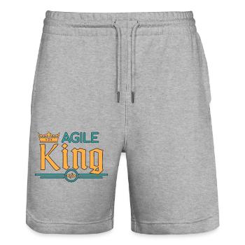 Coach Agile Roi - Short de jogging bio TRAINER Stanley/Stella unisexe - gris chiné - Devant - Nik (191cm) & Marisol (170cm)