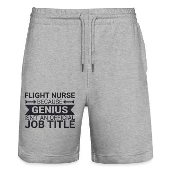 Infirmière de vol Genius Air Rescue - Short de jogging bio TRAINER Stanley/Stella unisexe - gris chiné - Devant - Nik (191cm) & Marisol (170cm)