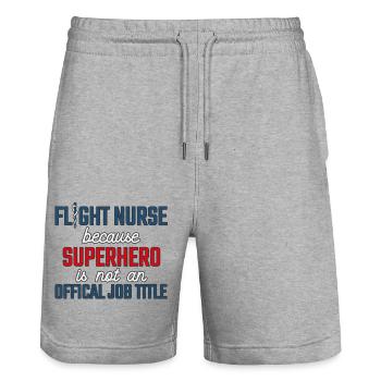 Flight Nurse Superhero Luftrettung - Stanley/Stella Unisex Bio Joggingshorts Trainer  - Grau meliert - Vorne - Nik (191cm) & Marisol (170cm)