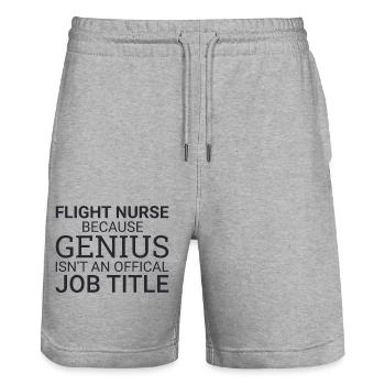 Flight Nurse Genius Luftrettung - Stanley/Stella Unisex Bio Joggingshorts Trainer  - Grau meliert - Vorne - Nik (191cm) & Marisol (170cm)