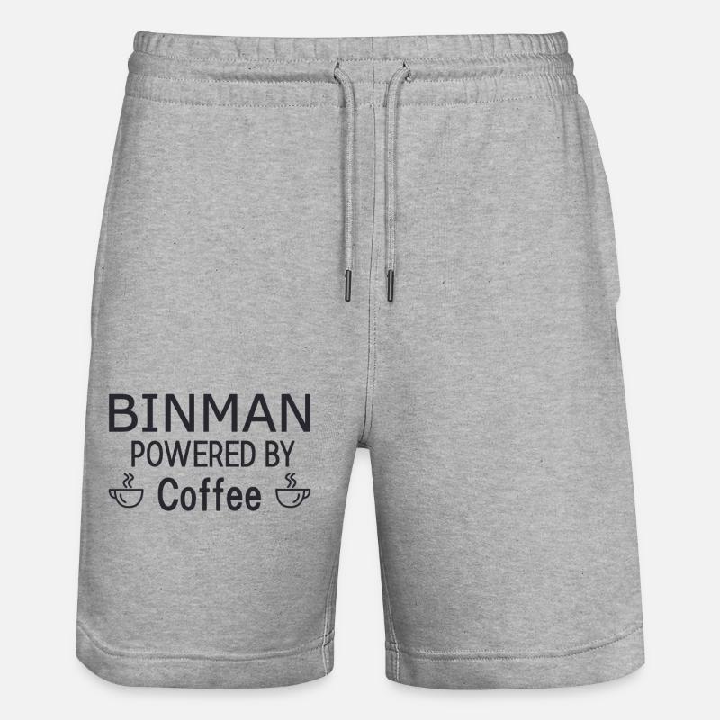 Binman alimenté par le café - Short de jogging bio TRAINER Stanley/Stella unisexe - gris chiné