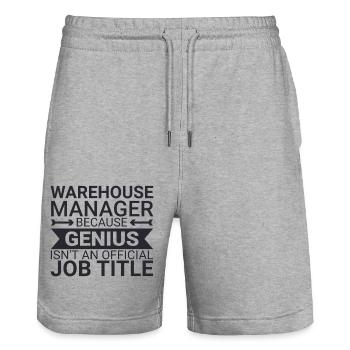 Warehouse Manager Genius - Stanley/Stella Unisex Bio Joggingshorts Trainer  - Grau meliert - Vorne - Nik (191cm) & Marisol (170cm)