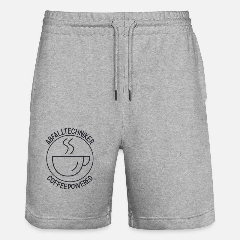 Abfalltechniker Coffee Powered - Stanley/Stella Unisex Bio Joggingshorts Trainer  - Grau meliert