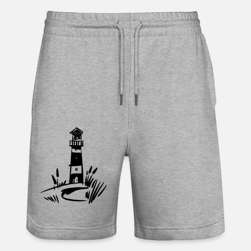 Leuchtturm Design klassisch - Stanley/Stella Unisex Bio Joggingshorts Trainer  - Grau meliert