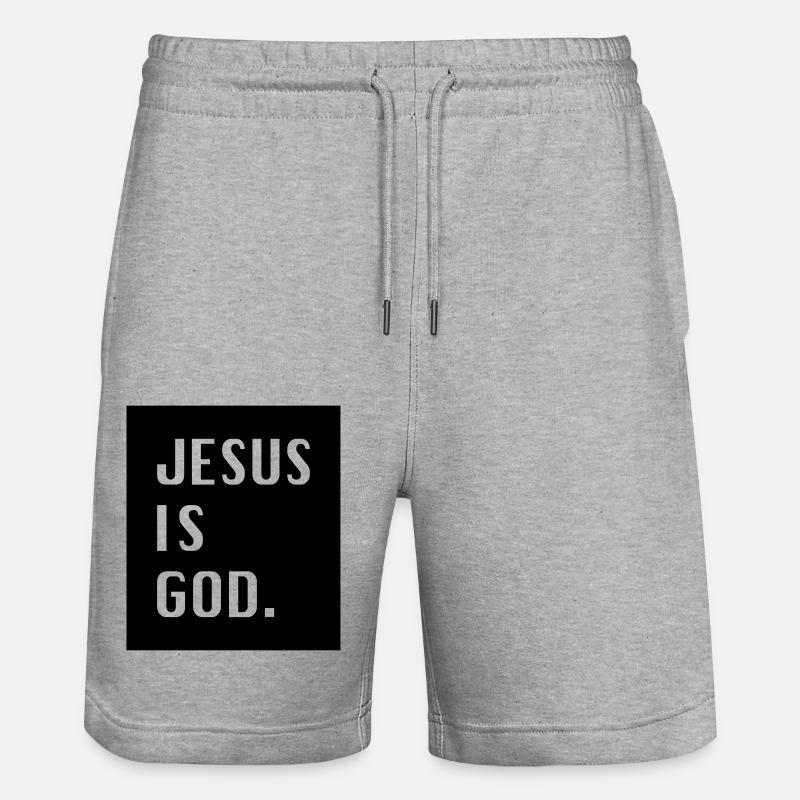 Jésus est God. - Short de jogging bio TRAINER Stanley/Stella unisexe - gris chiné