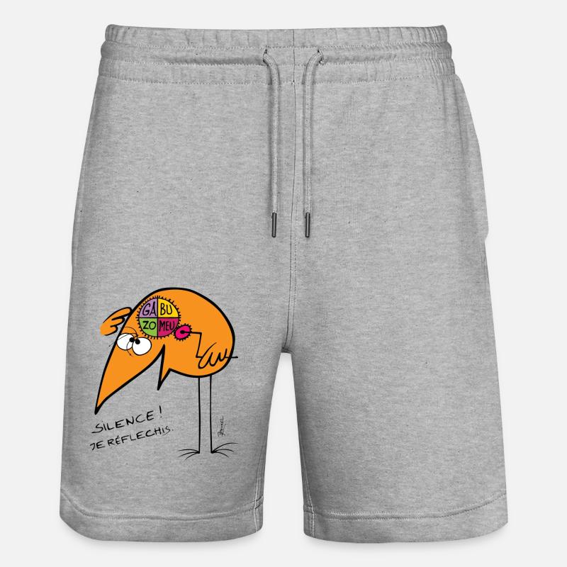 Silence je réflechis - Short de jogging bio TRAINER Stanley/Stella unisexe - gris chiné