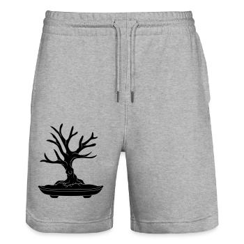 schwarz baum cool bonsai baeumchen ohne blaetter k - Stanley/Stella Unisex Bio Joggingshorts Trainer  - Grau meliert - Vorne - Nik (191cm) & Marisol (170cm)