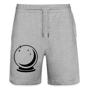 crystal Ball - Stanley/Stella Trainer Unisex Organic Jogging Shorts - heather grey - Front - Nik (191cm) & Marisol (170cm)