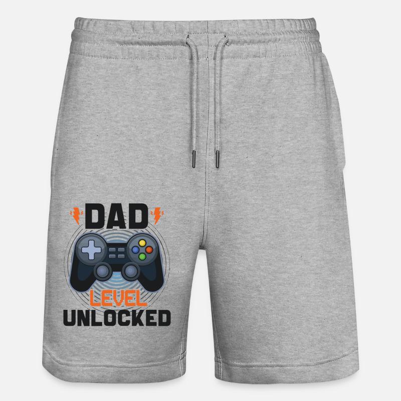 Dad level unlocked - Short de jogging bio TRAINER Stanley/Stella unisexe - gris chiné