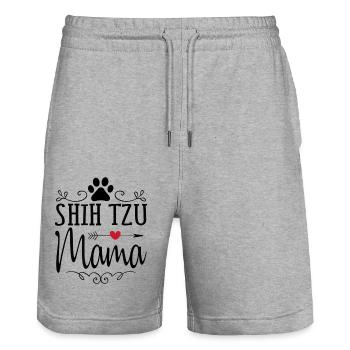 Shih Tzu - - Stanley/Stella Unisex Bio Joggingshorts Trainer  - Grau meliert - Vorne - Nik (191cm) & Marisol (170cm)