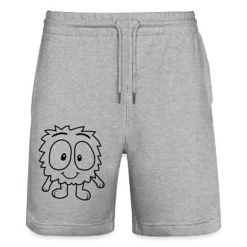 Design Cute Monster - Stanley/Stella Trainer Unisex Organic Jogging Shorts - heather grey - Front - Nik (191cm) & Marisol (170cm)