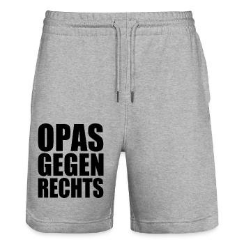 Opas gegen rechts - Stanley/Stella Unisex Bio Joggingshorts Trainer  - Grau meliert - Vorne - Nik (191cm) & Marisol (170cm)