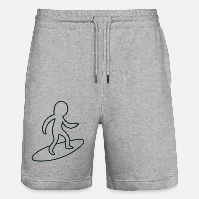 Lil Surfing Guy - Stanley/Stella Unisex Bio Joggingshorts Trainer  - Grau meliert