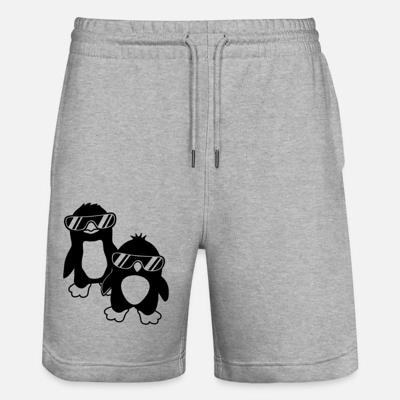 Crew Penguins 2 Amis - Short de jogging bio TRAINER Stanley/Stella unisexe - gris chiné