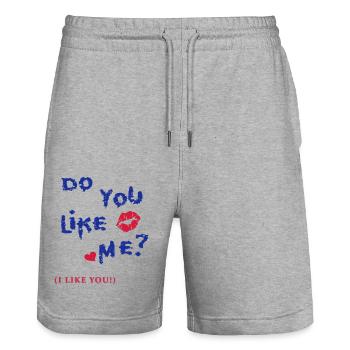 do You like Me, Love - Stanley/Stella Unisex Bio Joggingshorts Trainer  - Grau meliert - Vorne - Nik (191cm) & Marisol (170cm)