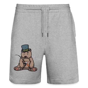 Brown Bear Grizzly Amgler Fishing Rod Fishing Fishing - Stanley/Stella Trainer Unisex Organic Jogging Shorts - heather grey - Front - Nik (191cm) & Marisol (170cm)
