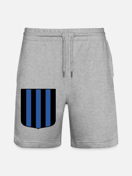 Blue-black - Stanley/Stella Trainer Unisex Organic Jogging Shorts - heather grey
