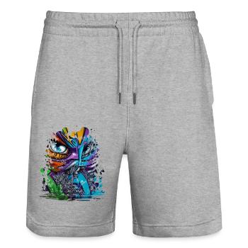 Graffiti Street Art Spray Colors Cool Artist Retro - Stanley/Stella Trainer Unisex Organic Jogging Shorts - heather grey - Front - Nik (191cm) & Marisol (170cm)