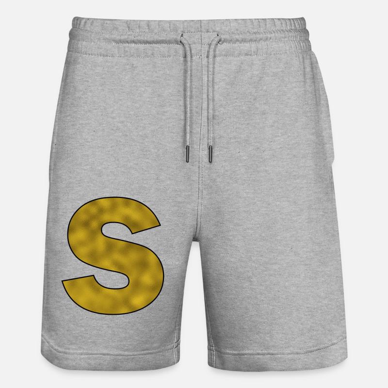 Lettre S Or - Short de jogging bio TRAINER Stanley/Stella unisexe - gris chiné