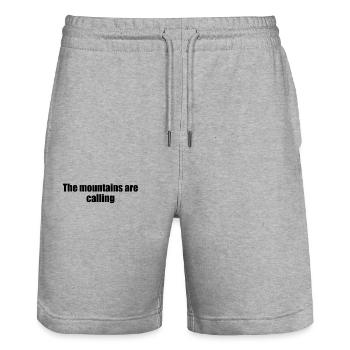 Wandern - The mountains are calling - Stanley/Stella Unisex Bio Joggingshorts Trainer  - Grau meliert - Vorne - Nik (191cm) & Marisol (170cm)