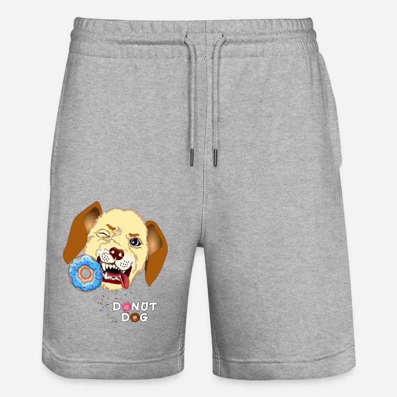 Beignet mords de chien - Short de jogging bio TRAINER Stanley/Stella unisexe - gris chiné