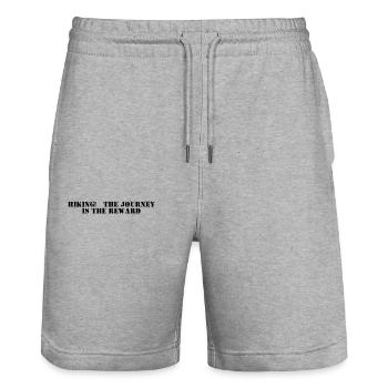 Wandern - Hiking: the journey is the reward - Stanley/Stella Trainer Unisex Organic Jogging Shorts - heather grey - Front - Nik (191cm) & Marisol (170cm)