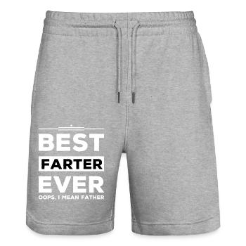 Bester Furz aller Zeiten, ups, ich meine Vater - Stanley/Stella Unisex Bio Joggingshorts Trainer  - Grau meliert - Vorne - Nik (191cm) & Marisol (170cm)