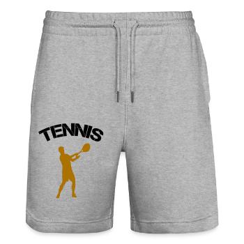 tennis - Stanley/Stella Unisex Bio Joggingshorts Trainer  - Grau meliert - Vorne - Nik (191cm) & Marisol (170cm)