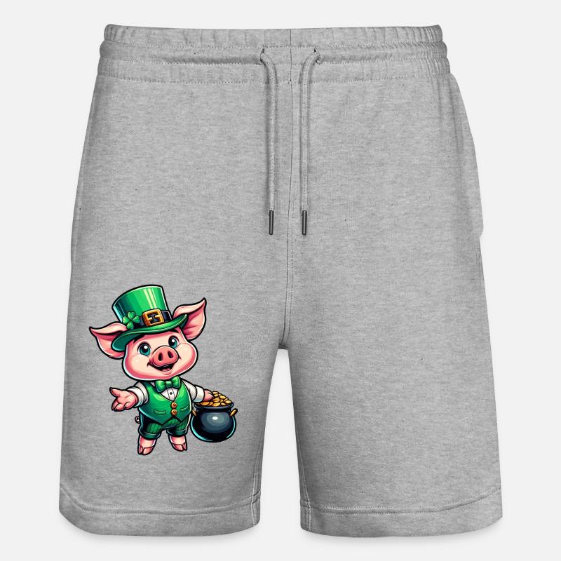 Doux cochon de la Saint-Patrick - Short de jogging bio TRAINER Stanley/Stella unisexe - gris chiné