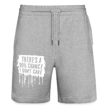 Il y a 99% de chances que je m’en fous d’être drôle - Short de jogging bio TRAINER Stanley/Stella unisexe - gris chiné - Devant - Nik (191cm) & Marisol (170cm)