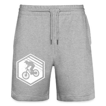 Mountain Biker Femmes Cycliste VTT - Short de jogging bio TRAINER Stanley/Stella unisexe - gris chiné - Devant - Nik (191cm) & Marisol (170cm)