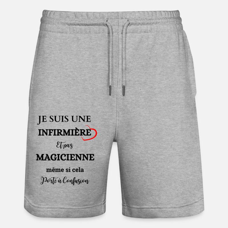 Ich bin Krankenschwester - Stanley/Stella Unisex Bio Joggingshorts Trainer  - Grau meliert