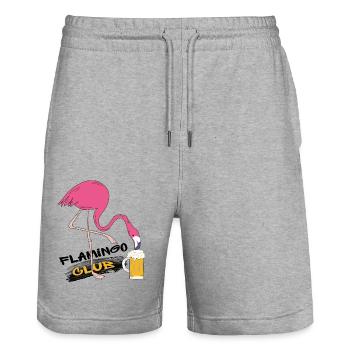 Flamingo Club - Stanley/Stella Unisex Bio Joggingshorts Trainer  - Grau meliert - Vorne - Nik (191cm) & Marisol (170cm)