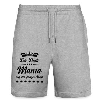 beste mama auf der welt 1 - Stanley/Stella Unisex Bio Joggingshorts Trainer  - Grau meliert - Vorne - Nik (191cm) & Marisol (170cm)