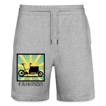 Vélo cargo Popartstyle, Vélo cargo - Short de jogging bio TRAINER Stanley/Stella unisexe - gris chiné - Devant - Nik (191cm) & Marisol (170cm)