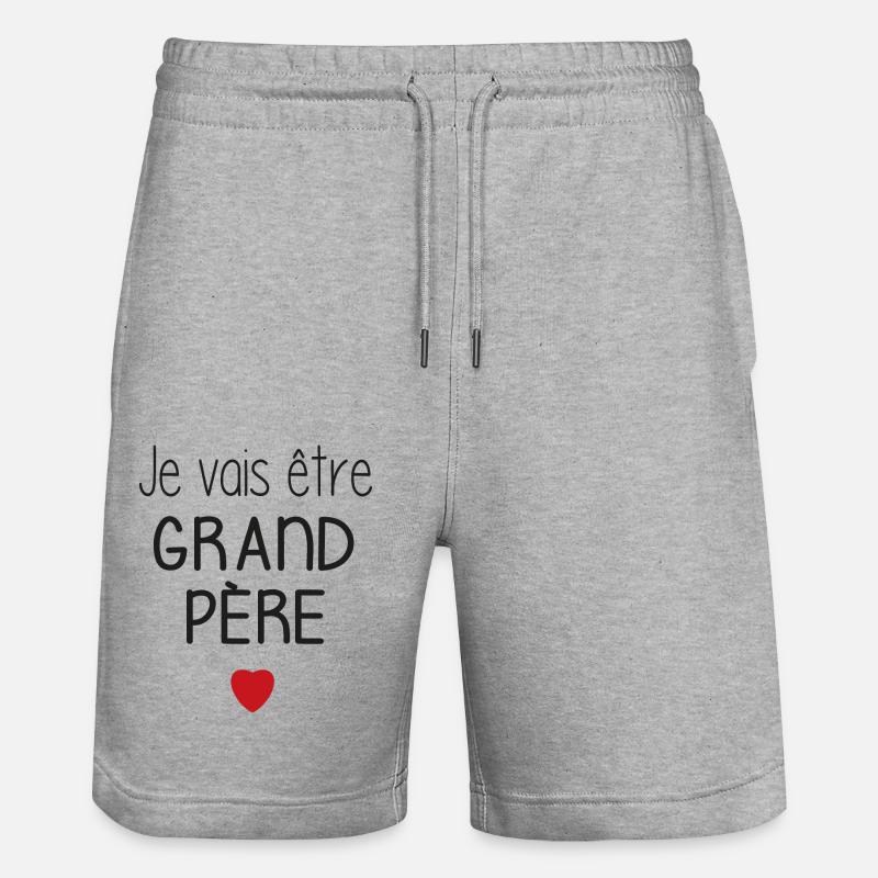 Ich werde Großvater - Herz - Stanley/Stella Unisex Bio Joggingshorts Trainer - Grau meliert
