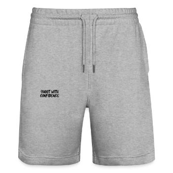 Billiards - Shoot with Confidence - Stanley/Stella Trainer Unisex Organic Jogging Shorts - heather grey - Front - Nik (191cm) & Marisol (170cm)