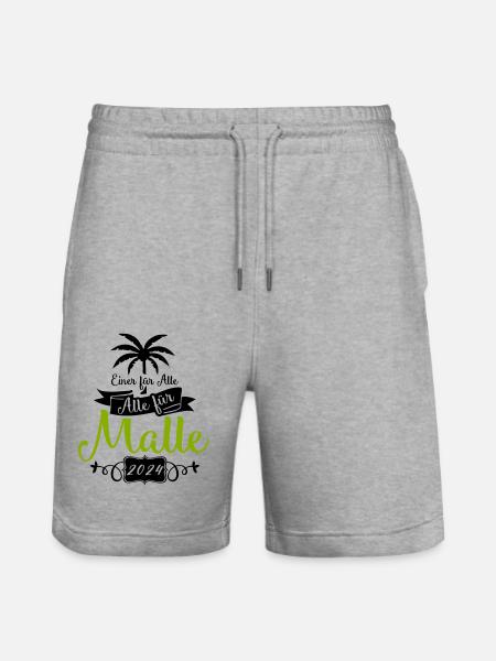 Malle One for All - Stanley/Stella Trainer Unisex Organic Jogging Shorts - heather grey