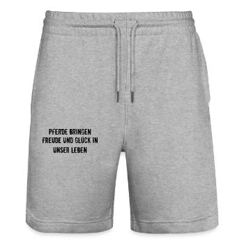 Riding - Horses bring joy and happiness to our lives - Stanley/Stella Trainer Unisex Organic Jogging Shorts - heather grey - Front - Nik (191cm) & Marisol (170cm)