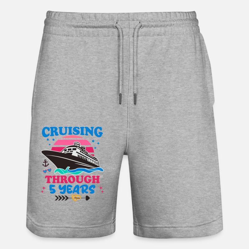 Kreuzfahrt durch den 5. Hochzeitstag - Stanley/Stella Unisex Bio Joggingshorts Trainer  - Grau meliert