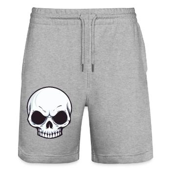 skull head - Stanley/Stella Unisex Bio Joggingshorts Trainer  - Grau meliert - Vorne - Nik (191cm) & Marisol (170cm)