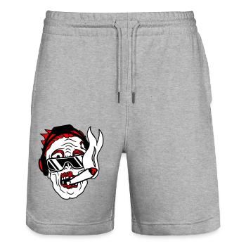 DJ Zombie Monster Horror Halloween Party Music - Stanley/Stella Trainer Unisex Organic Jogging Shorts - heather grey - Front - Nik (191cm) & Marisol (170cm)