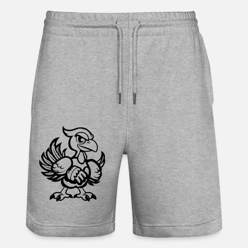 truthuhn comic - Stanley/Stella Unisex Bio Joggingshorts Trainer  - Grau meliert