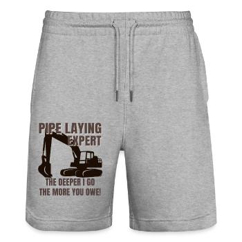 Pipe Layer Expert - Safety - Short de jogging bio TRAINER Stanley/Stella unisexe - gris chiné - Devant - Nik (191cm) & Marisol (170cm)