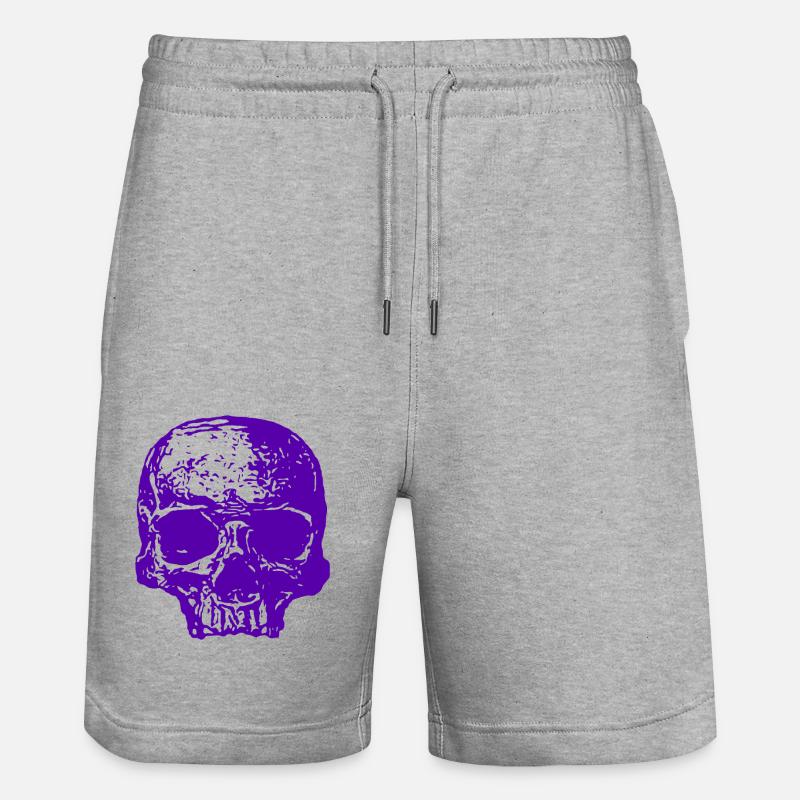 Crâne violet - Short de jogging bio TRAINER Stanley/Stella unisexe - gris chiné