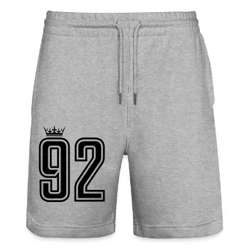 92 Couronnes - Short de jogging bio TRAINER Stanley/Stella unisexe - gris chiné - Devant - Nik (191cm) & Marisol (170cm)