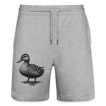 Canard - Short de jogging bio TRAINER Stanley/Stella unisexe - gris chiné - Devant - Nik (191cm) & Marisol (170cm)