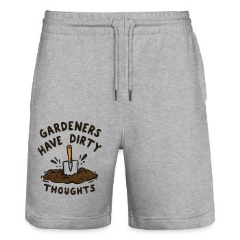 Gärtner haben schmutzige Gedanken - Stanley/Stella Unisex Bio Joggingshorts Trainer  - Grau meliert - Vorne - Nik (191cm) & Marisol (170cm)